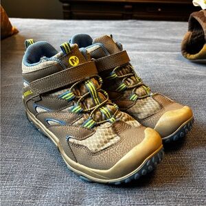 Merrell Kids' Tan and Blue Sneakers